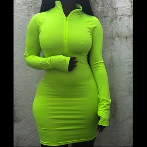 Power Lime Mini Dress